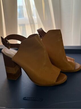 Aldo Tan Open-Toe Block Heel Slingback Sandals